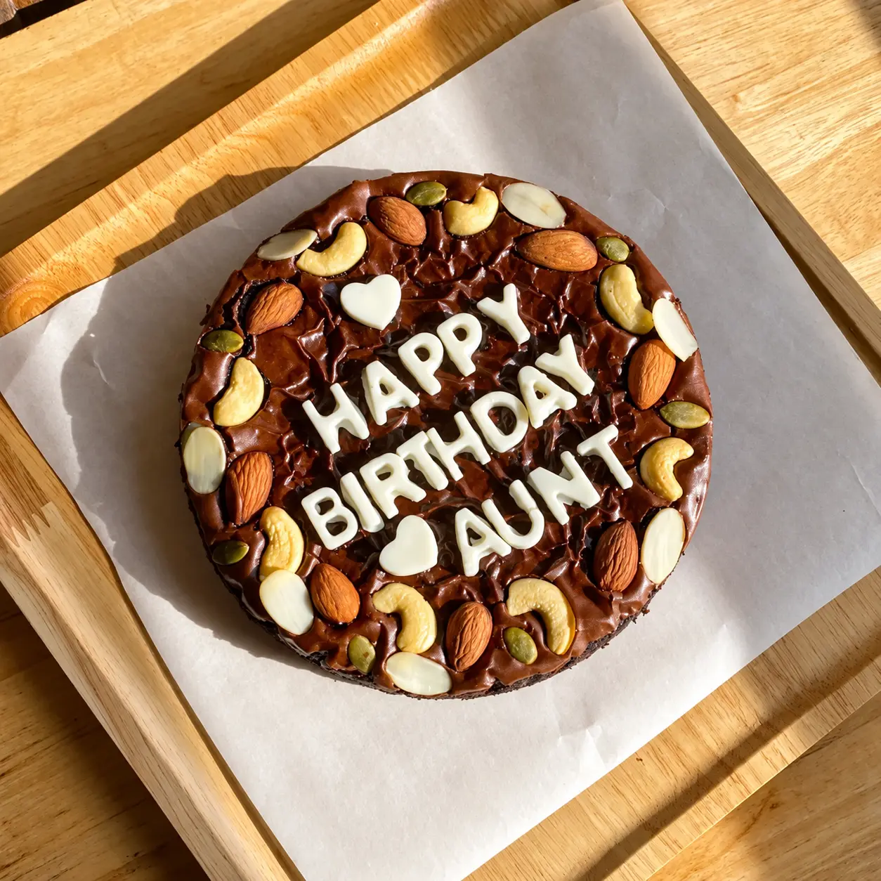 Yara Cookies custom cake brownie with a personalised birthday message