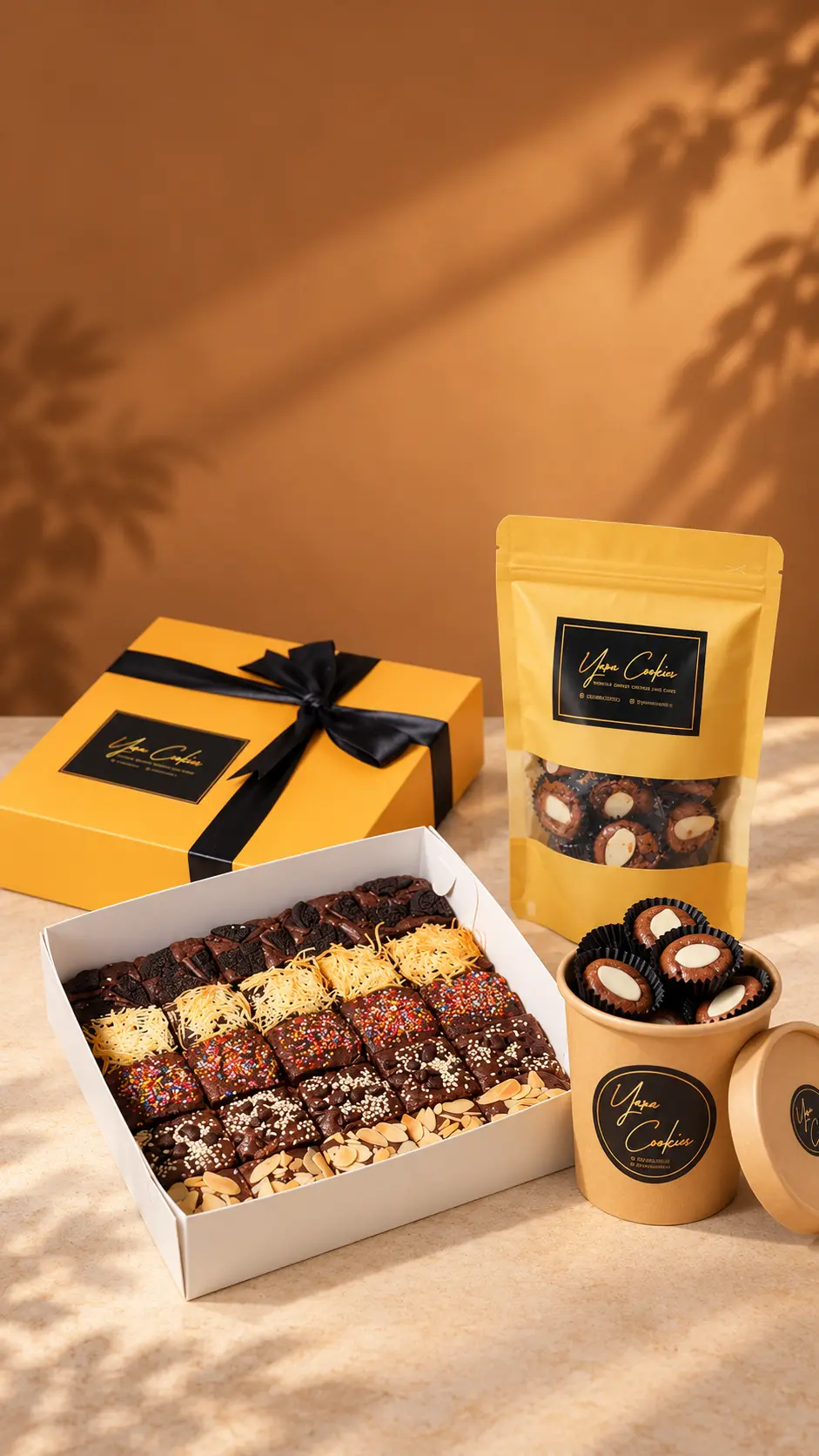 Yara Cookies gift boxes, brownies and signature almond cookies